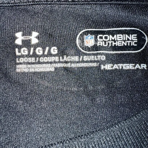 ⭐️ 3/$20 Under Armour Men's Black Pittsburgh Steelers T-Shirt NFL combine sz L - Picture 3 of 5